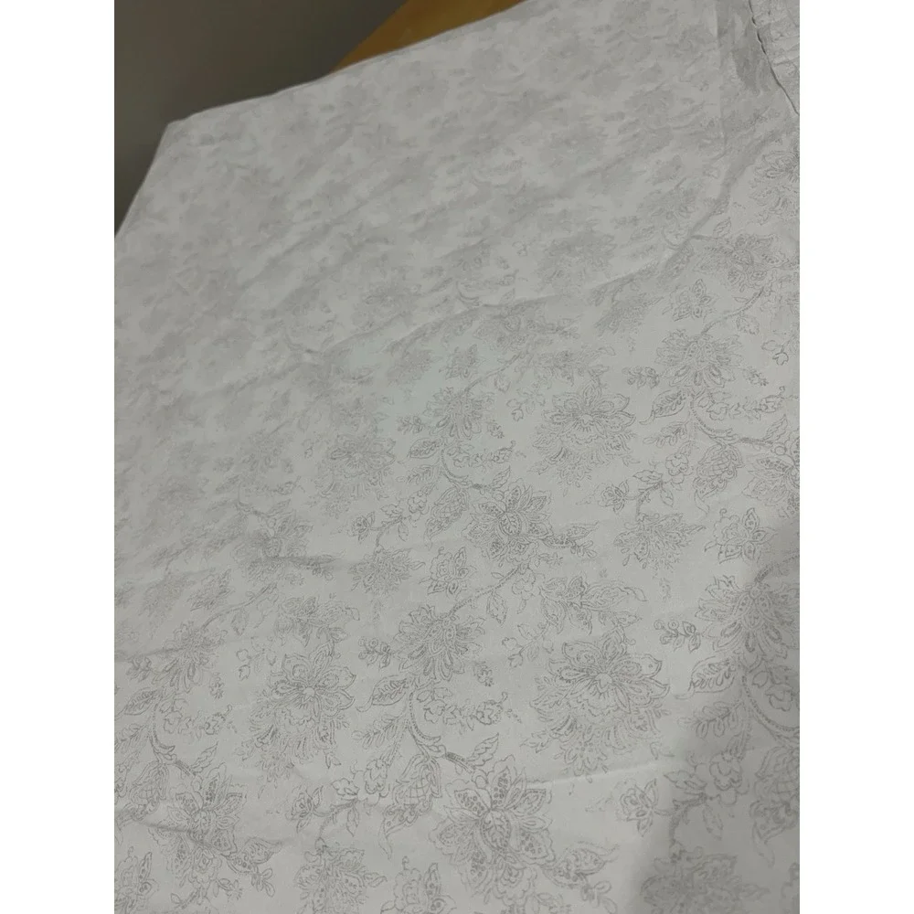 Ralph Lauren Gray Toile Jacobean Floral Full Flat Sheet Black Label‎ Cotton